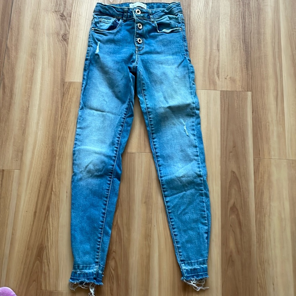 Zara girls button up denim jeans - size 13-14